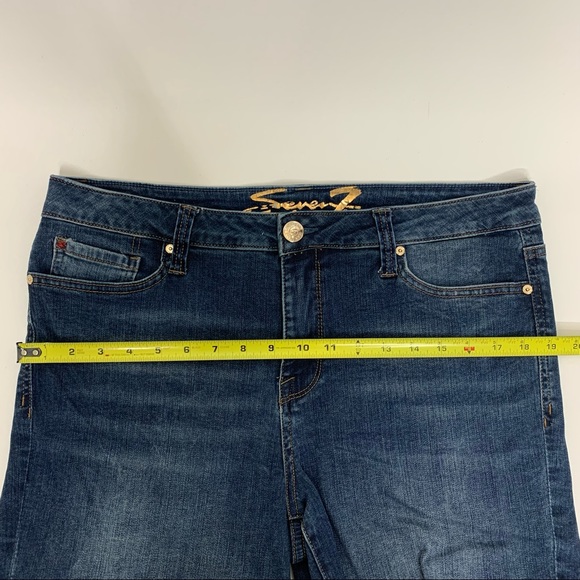 Seven7 High Waisted Denim Weekend Shorts With Longer Inseam Medium Wash Size 12 - Picture 12 of 15